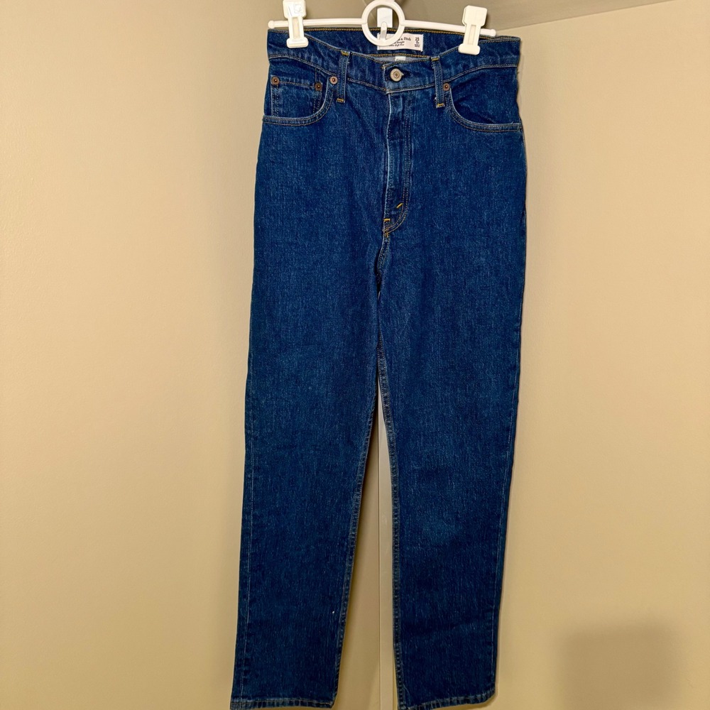 Abercrombie & Fitch Curve Love 90s Straight Ultra High Rise Jeans Dark Wash 25/0